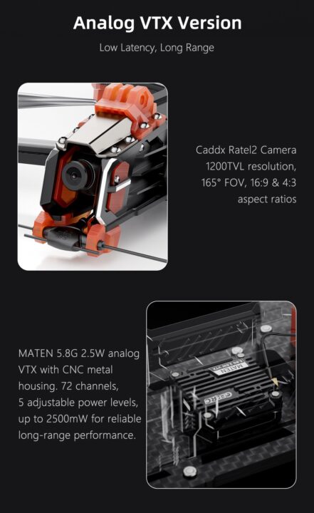 GEPRC MOZ7 V2 O4 Pro frame specs