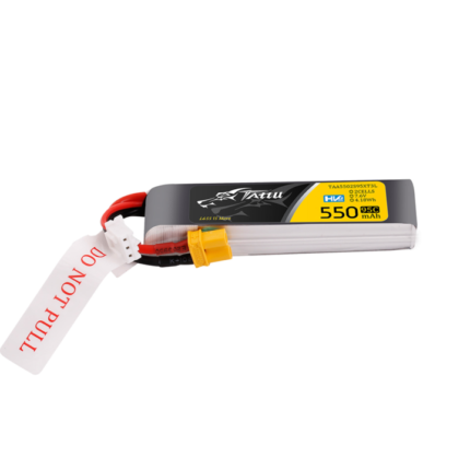 Tattu 550mAh 2S 7.6V HV Lipo Battery Long Pack with XT30 Plug 3