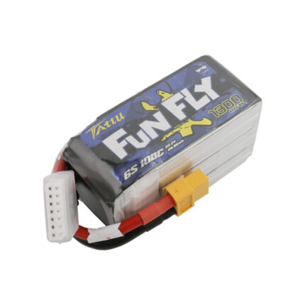 Tattu 1300mAh 6S 100C 22.2V FunFly lipo battery pack with XT60 Plug PERSPECTIVE