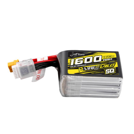 Tattu R-Line Version 6.0 1600mAh 160C 6S 22.2V SQ Lipo Battery Pack with XT60 Plug MAIN
