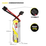 GAONENG GNB LiHV 2S 7.6V 660mAh 90C XT30 LiPo Battery Long Type CONNECTOR