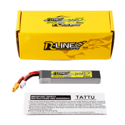 Tattu 550mAh 2S 7.4V R-Line Lipo Battery Long Pack with XT30 Plug PACKAGE