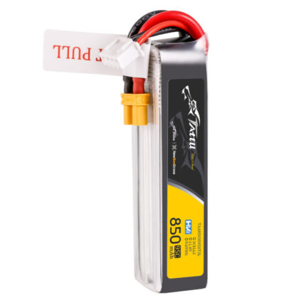 Tattu 850mAh 3S 95C 11.4V HV Lipo Battery Long Pack with XT30 Plug ISOMETRIC