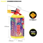 GAONENG GNB LiHV 4S 15.2V 880mAh 160C XT30 LiPo Battery DIMENSION AND CONNECTOR