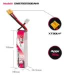 Gaoneng GAONENG GNB LiHV 2S 7.6V 720mAh 100C XT30 LiPo Battery CONNECTOR