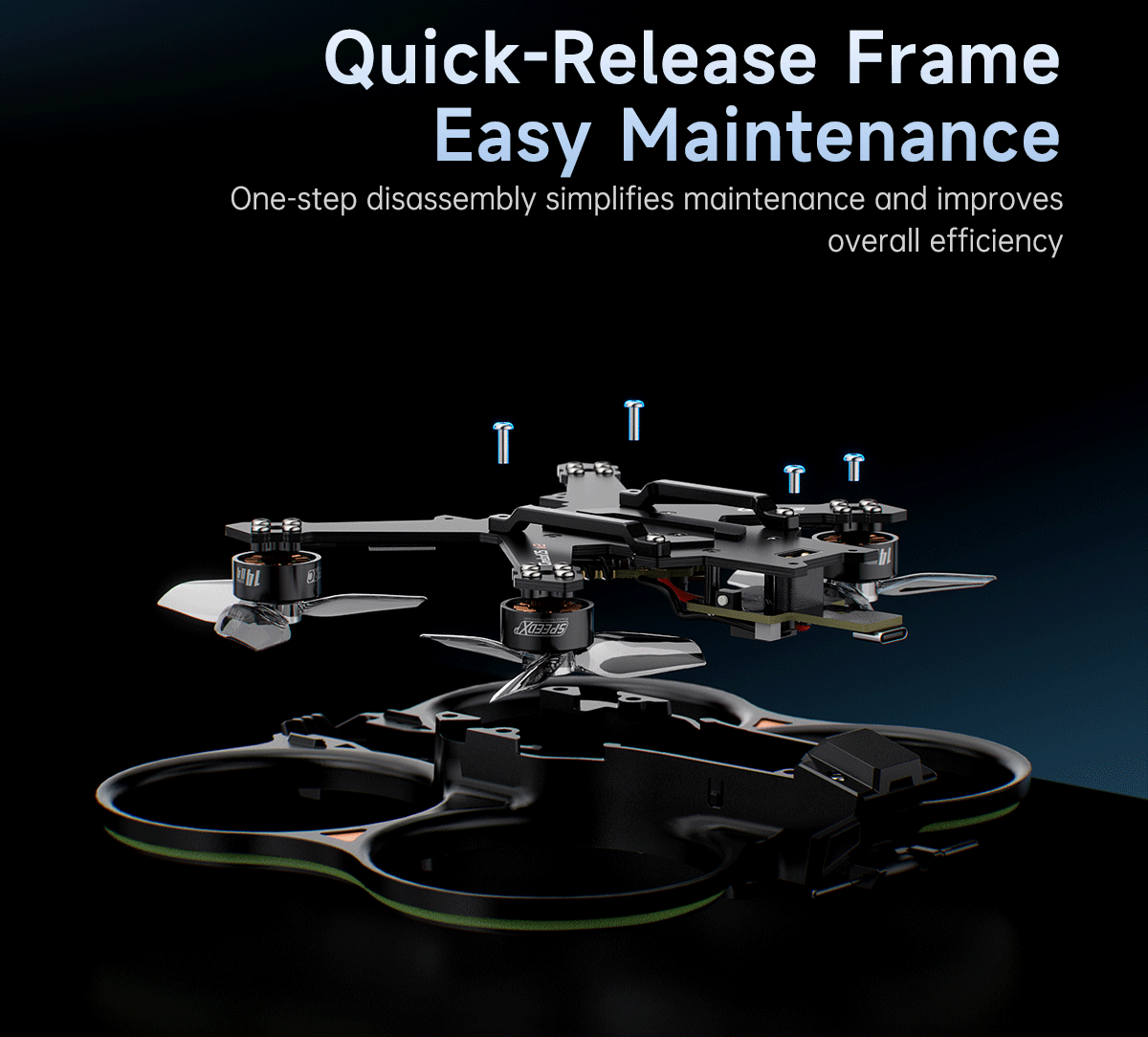 GEPRC Cinebot25 V2 O4 Pro Quadcopter disassembled