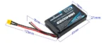 RADIOMASTER 2S 7.4V 6200mAh Lipo Battery DIMENSION
