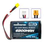 RADIOMASTER 2S 7.4V 6200mAh Lipo Battery FRONT AND CONNECTORS