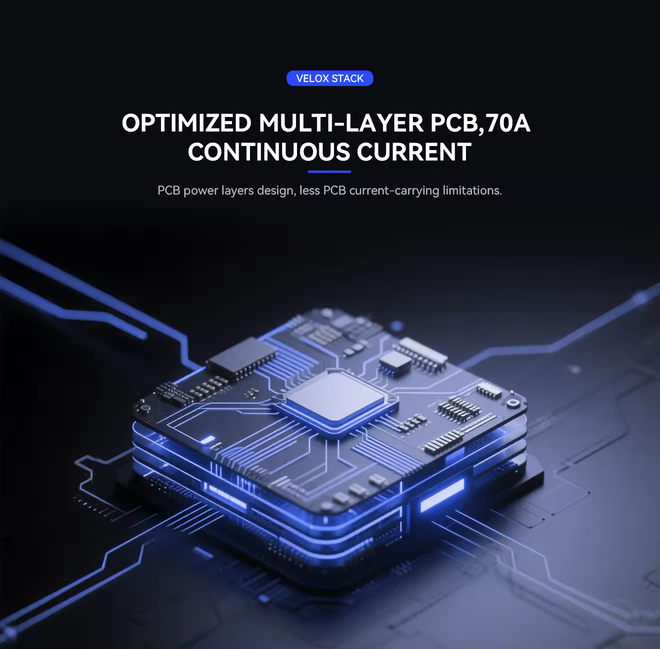 V70A ESC & F7 FC SE 6-8S 4IN1 Stack OPTIMIZED MULTI LAYER PCB