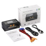 Gens Ace iMars D300 Plus black charger package contents on white background