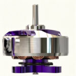 RCINPOWER EVO Pro 0802 28800KV Silver and Purple motor on white background